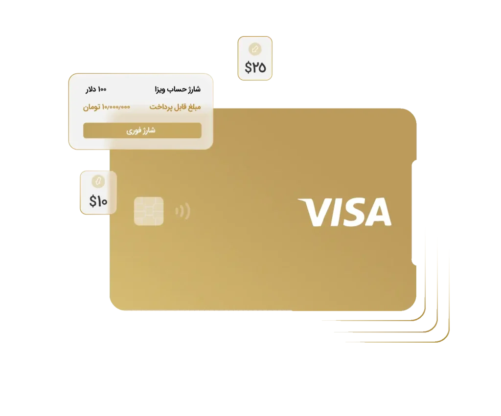شارژ حساب ویزا کارت